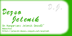 dezso jelenik business card